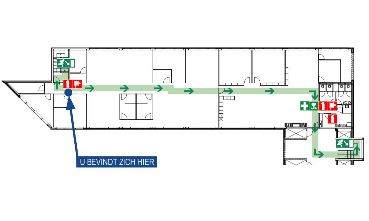 vluchtwegplattegrond kantoor